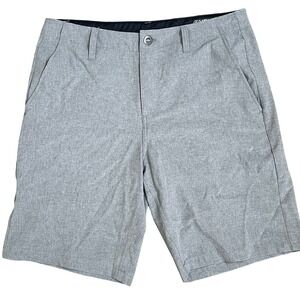 Volcom Surf & Turf Men 33 Gray 4Way Stretch Hybrid Shorts Skate Beach Breathable